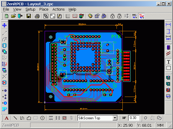 Pcb layout design using cad software