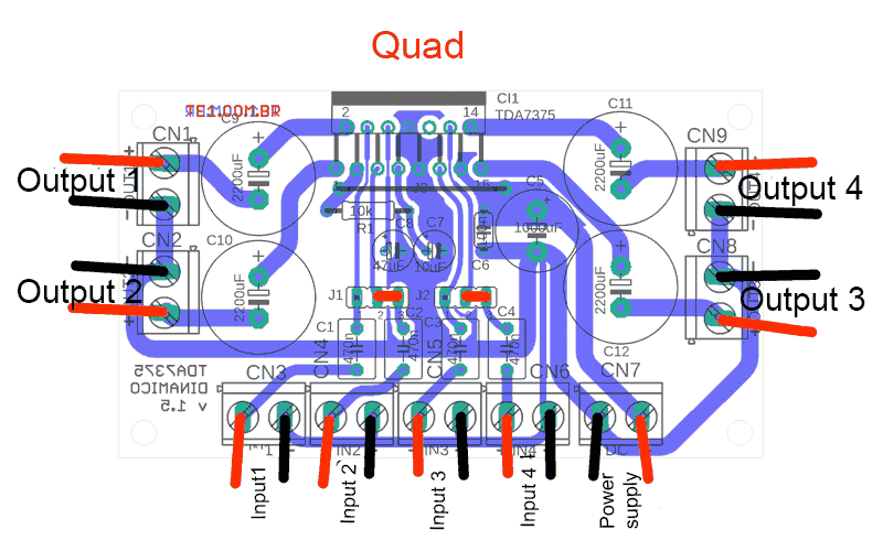Tda7375 Amplifier Circuit Diagram With Pcb Quad