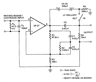 Circuit Of Riia Phono Pre-Amplifier Op-27