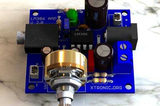 Lm386 Audio Amplifier Circuit Board 3D