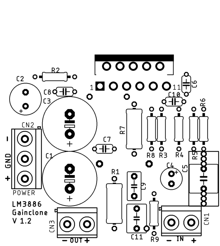 Silk Pcb Lm3886 Amplifier Board Gainclone Lm3886T.png
