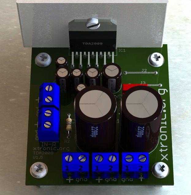 Stereo power audio amplifier circuit tda2009 10 + 10 watts