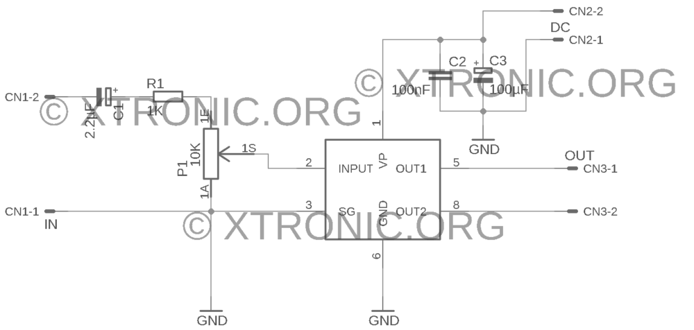 TDA7052 Amplifier Circuit TDA7052A BTL - Xtronic