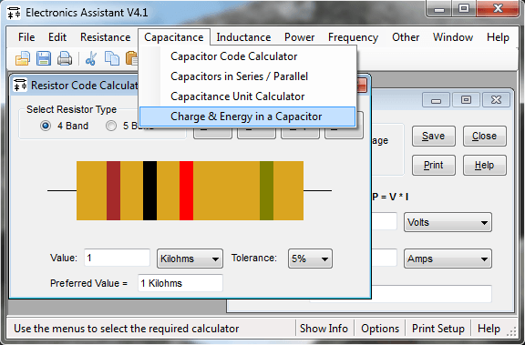 Reactance Calculator Program