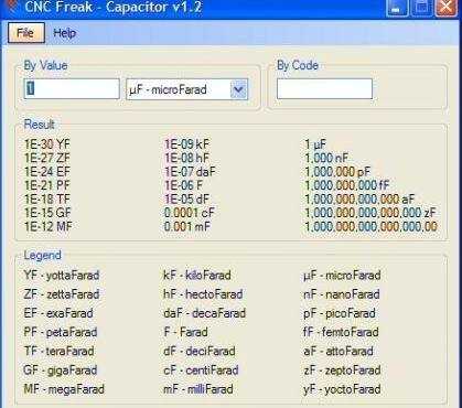 Download Cnc Freak Capacitor 1.2 Conversion Pf Uf, Nf