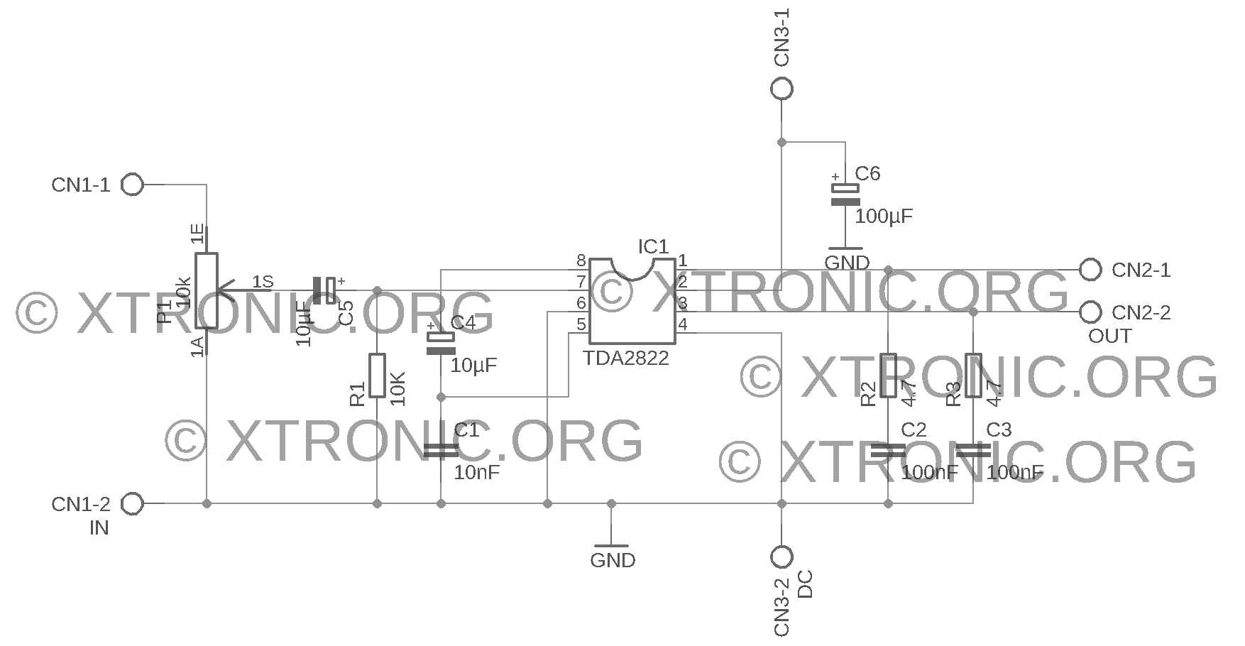2 Watts Audio Power Bridge Amplifier Ic Tda2822 Volume Control Xtronic Org