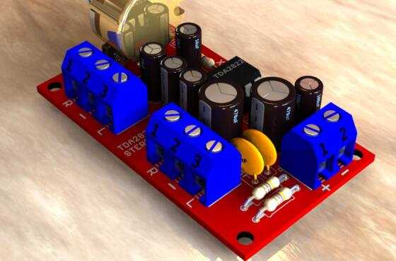 Circuit Power Audio Amplifier Stereo 2X 1 Watts Tda2822 - Dual Low-Voltage Power Amplifier With Pcb