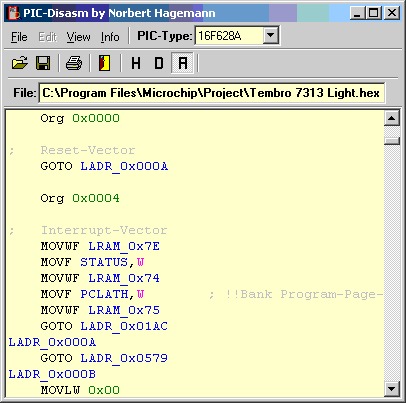 c assembler to an PICDisasm converts ASM 1.06 in a file hex Download