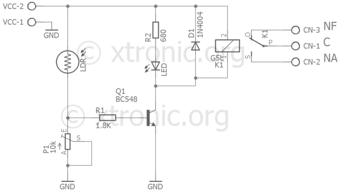 Light Sensor Circuit Circuits, Light / Led, Power Supply Module Circuit Light Sensor With Ldr (Light Dependent Resistor)