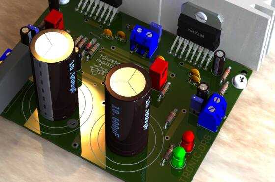 Dynamic Power Amplifier Tda7294 3D Board