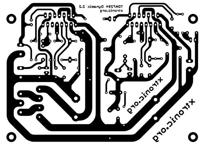 Circuit dynamic power amplifier with TDA7294 - bridge 180W or stereo