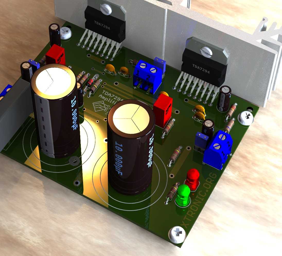 Circuit dynamic power amplifier with TDA7294 - bridge 180W ...