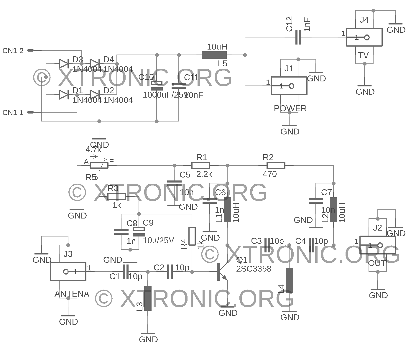 integrating an antenna amplifier into old transistor radio