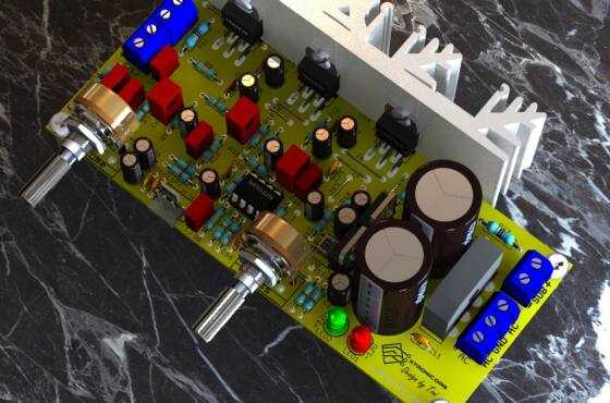 Circuit Power Audio Amplifier With Tda2030 2.1 Chanell - 3 X 18 Watts - Subwoofer - Complete With Pcb Suggestion And Power Supply