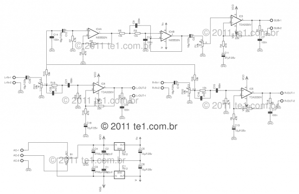 Circuit Power Audio Amplifier With Tda2030 2 1 3 X 18 Watts Xtronic Org