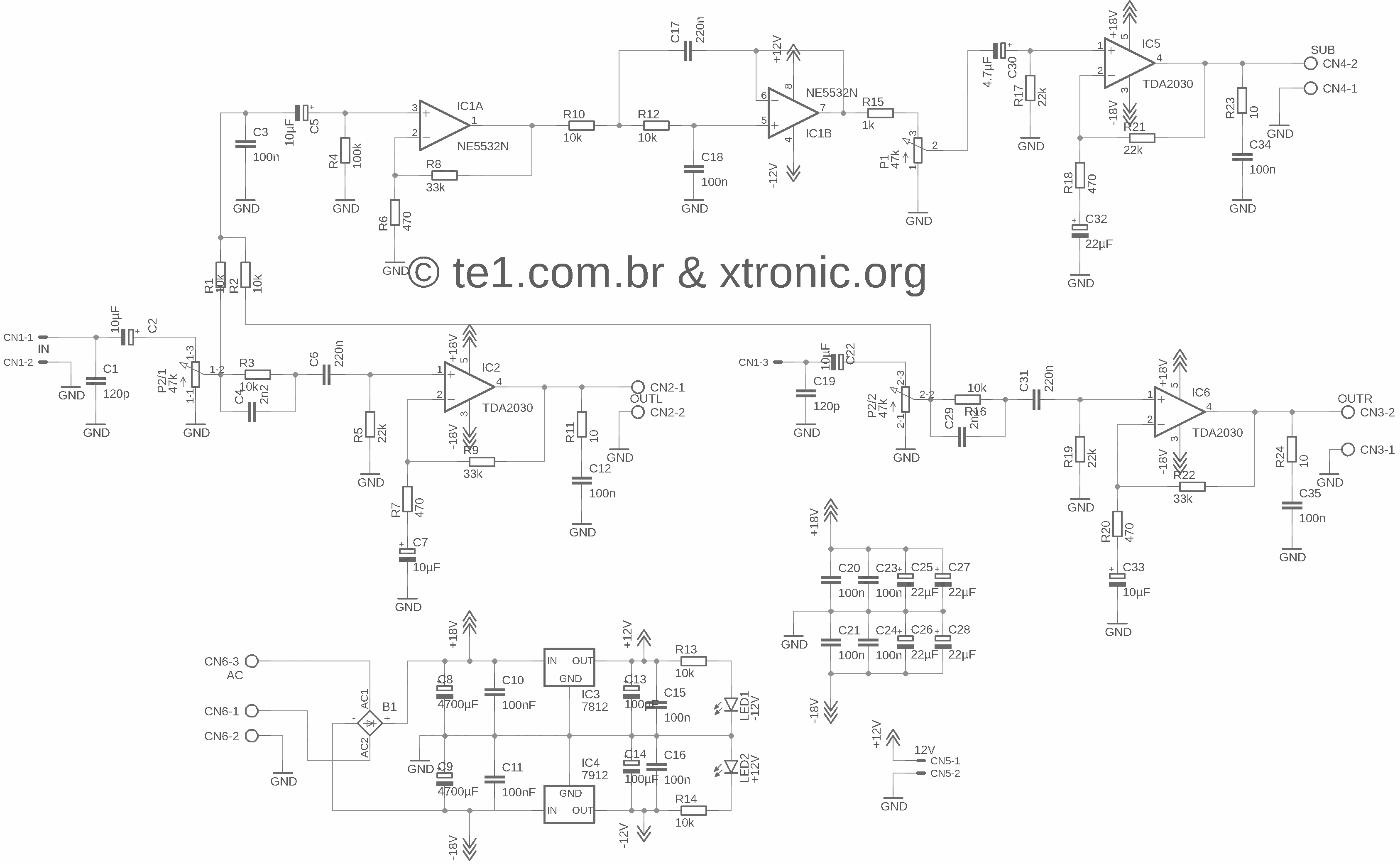  Circuit Power audio Amplifier with TDA2030 2 1 3 x 18 