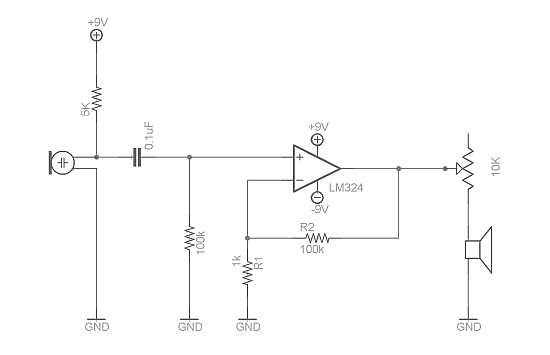 Operational Amplifier Lm324 And Super Microphone Circuit