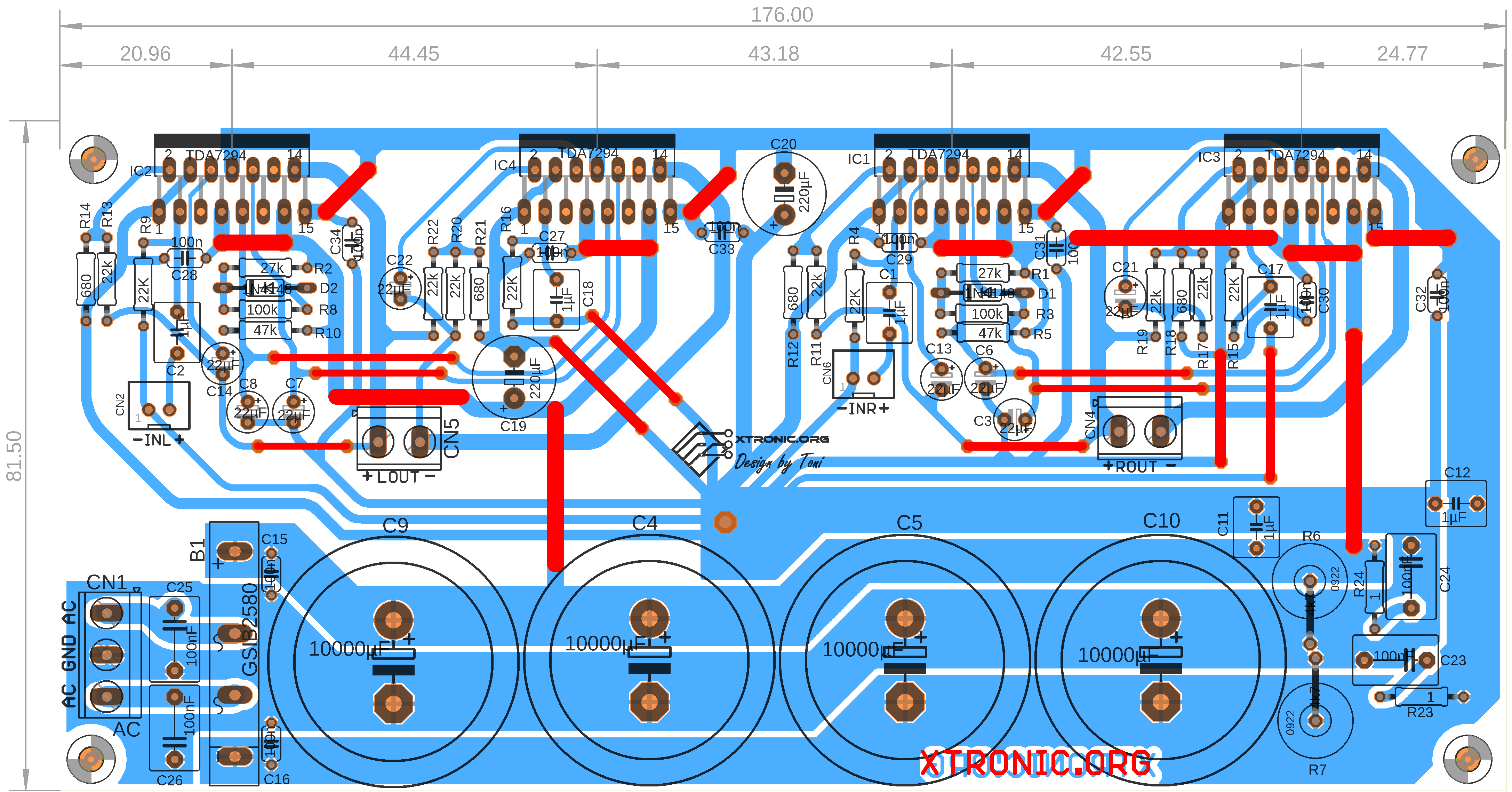 500w Power Amplifier 2sc2922 2sa1216 With Pcb Layout Design Throughout Pioneer Power Amplifier Schematic Diag Audio Amplifier Power Amplifiers Circuit Diagram