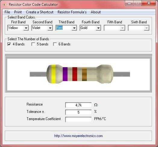 Download Download Resistor Color Code Calculator Ver 2.4 - For 4, 5 And 6 Band Resistors