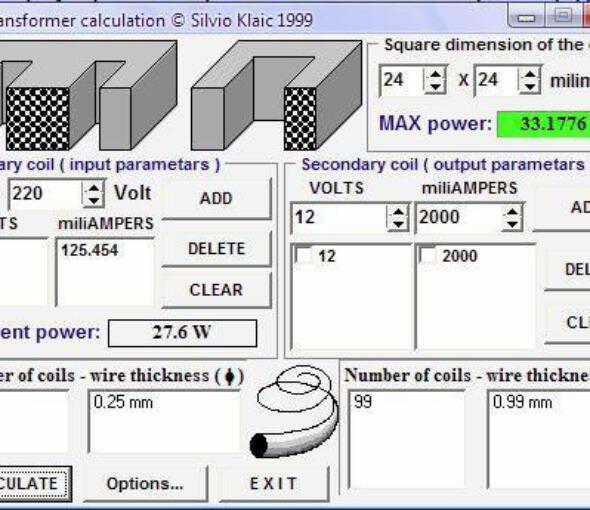 Download Transformer calculator – coils and wire thickness at transformer