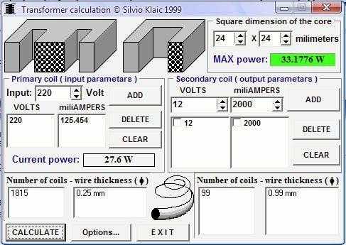 ferrite core transformer calculation