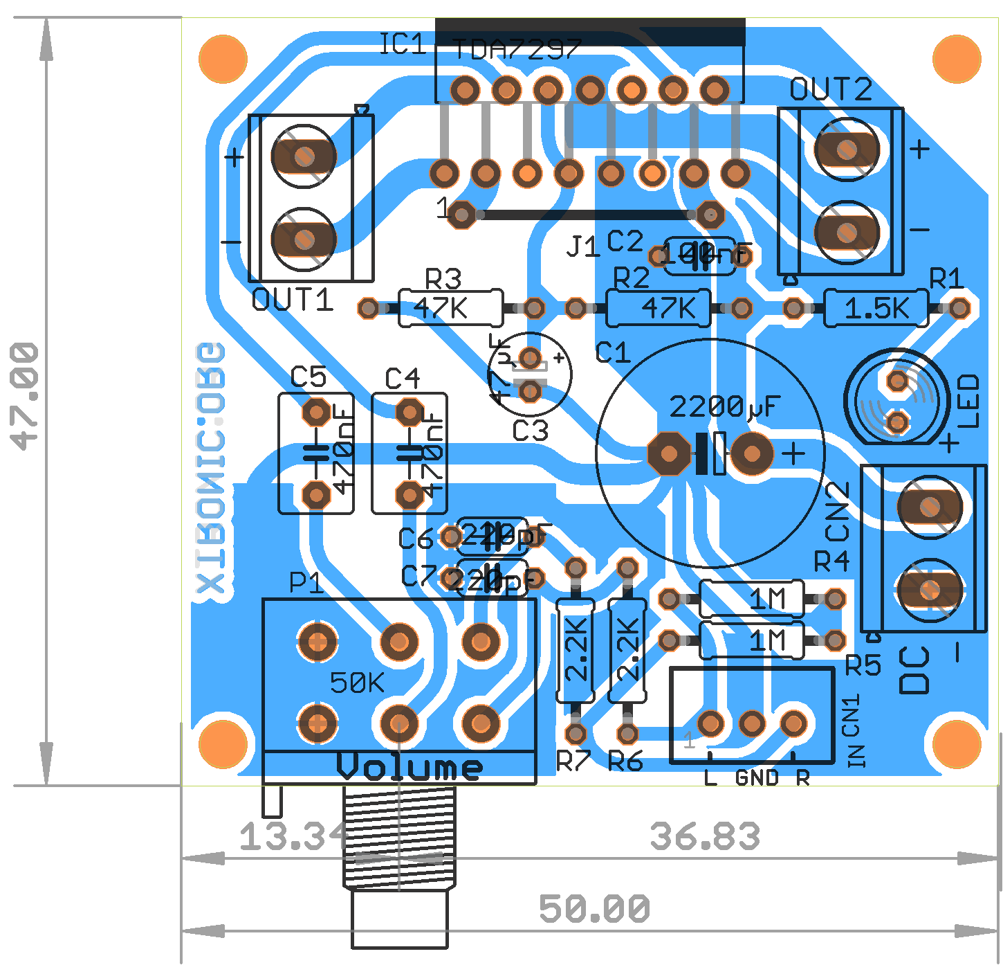 Stereo Power Audio Amplifier With Tda7297 2 X 15 Watts Xtronic Org