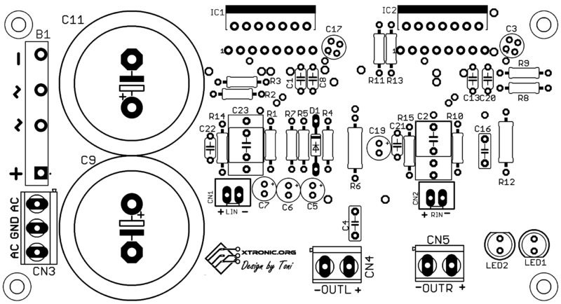 Printed Circuit Board Component Silk Tda7293 Amplifier Circuit Diagram With Pcb