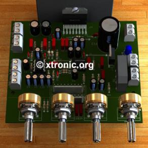TDA7377 2.1 amplifier circuit diagram with PCB