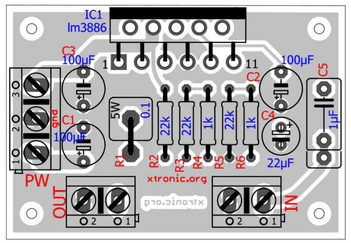 LM3886 Minimus Power Gainclone Audio Amplifier 70 