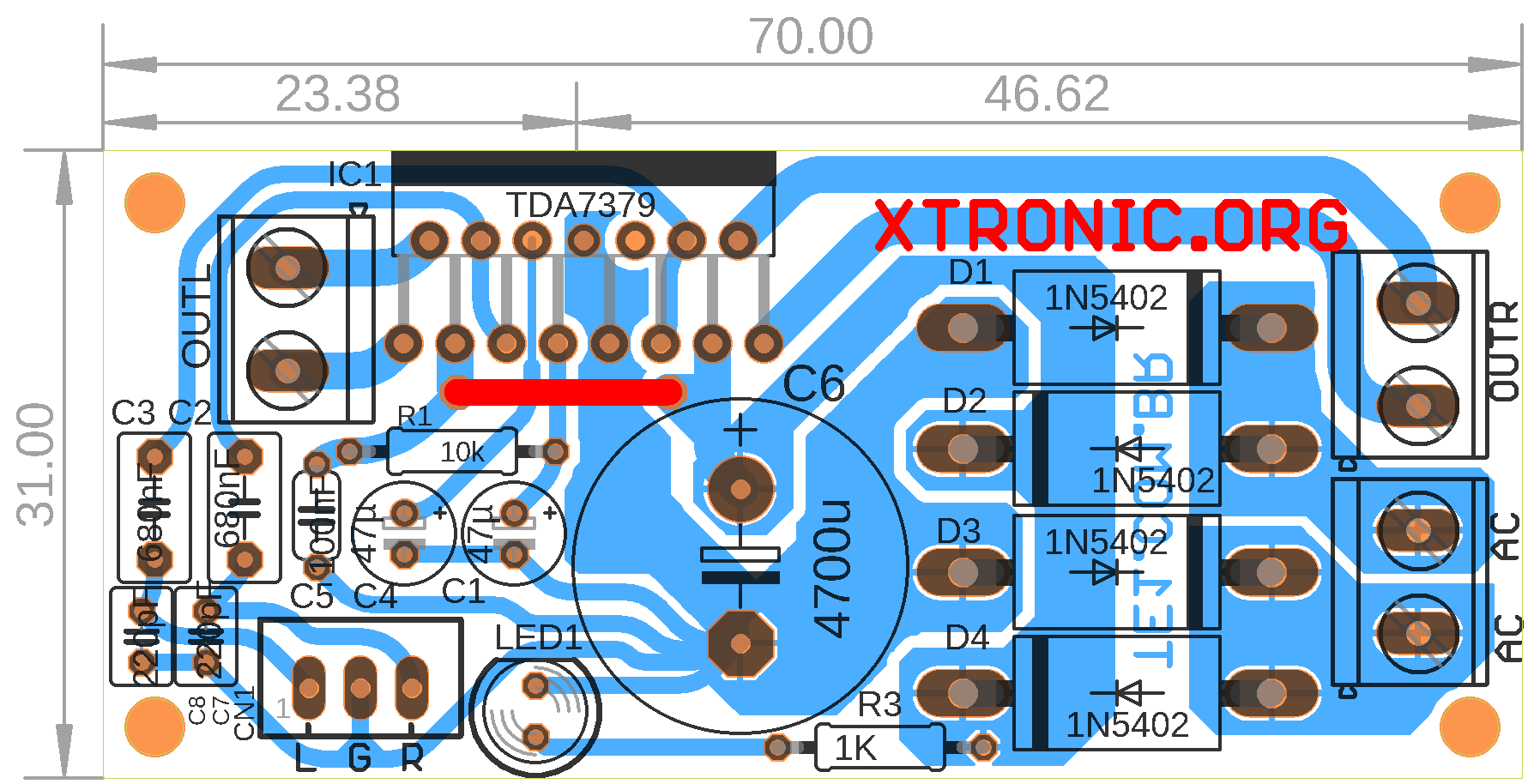 scream Relationship Appropriate Pcb Layout Amplifier TDa7379 Ic Power - Xtronic.org