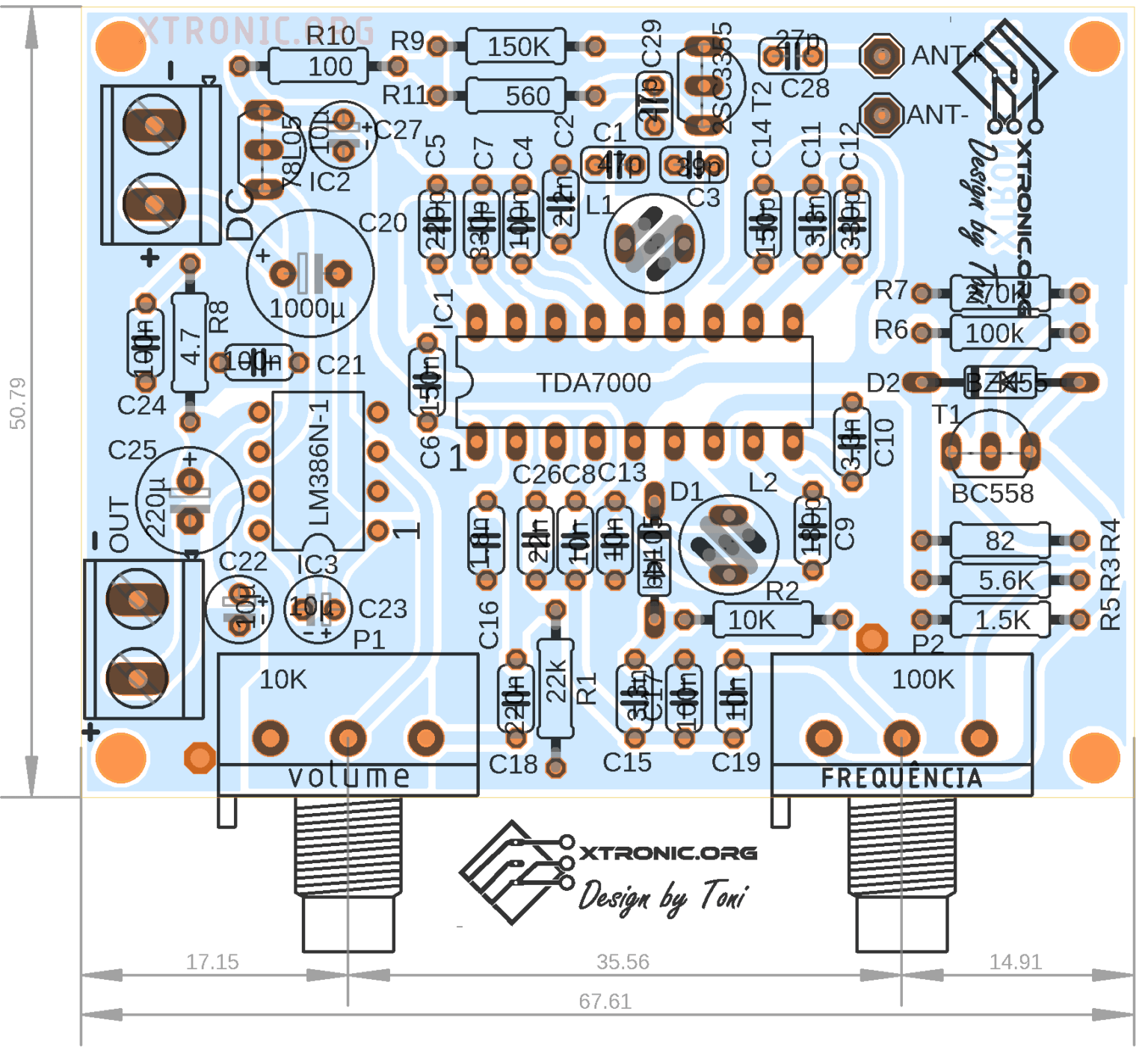 TDA7000 FM Radio Receiver 88-108 MHz Circuit - Xtronic