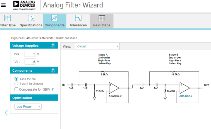 analog filter designer