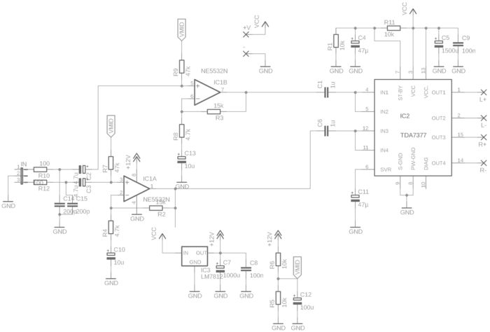 Tda7379 Amplifier Circuit Diagram Schematic