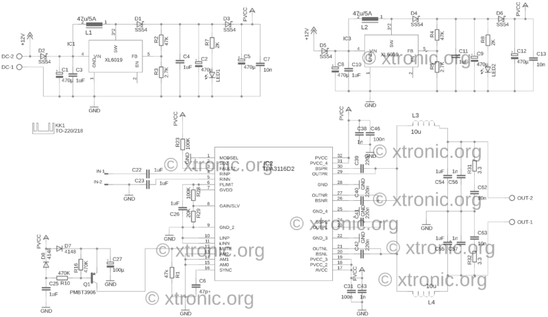 Circuit Diagram Tpa3116D2 Amplifier Board Schematic